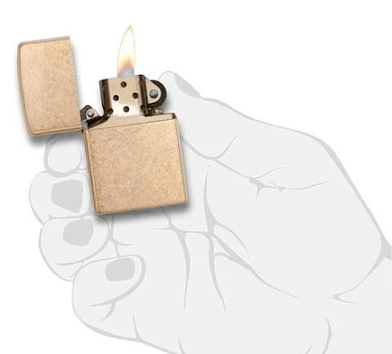 Зажигалка ZIPPO Armor™с покрытием Tumbled Brass, латунь/сталь, золотистая, матовая, 38x13x57 мм