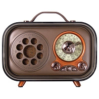 Ретро радио в стиле радиолы, диапазон частот  AM FM SW, USB, Bluetooth, Heritage Memories, со светодиодной подсветкой, цвет коричневый