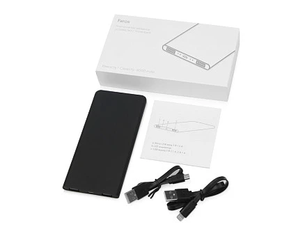 Портативное зарядное устройство с подсветкой логотипа Faros, soft-touch, 4000 mAh