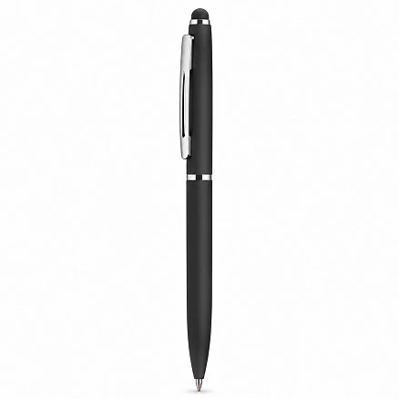 Ручка металлическая шариковая Глори Софт soft-touch, черный