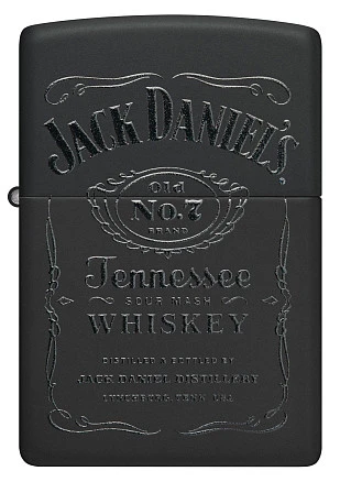 Набор ZIPPO Jack Daniels®: зажигалка с покрытием Black Matte и кожаный чехол в подарочной коробке