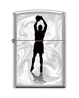 Зажигалка ZIPPO Баскетболист с покрытием Street Chrome™, латунь/сталь, серебристая, 38x13x57 мм
