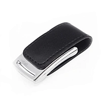 Флеш накопитель Shine, USB 2.0, металл/кожзам, серебро/черный 16GB