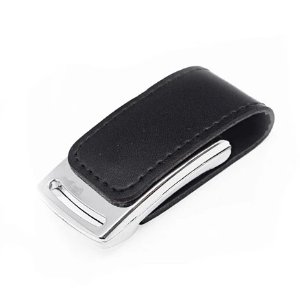 Флеш накопитель Shine, USB 2.0, металл/кожзам, серебро/черный 16GB