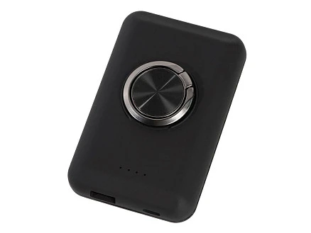 Магнитный беспроводной внешний аккумулятор MagnetIQ, 5000 mah, 10 W, черный (Р)