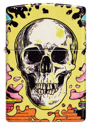 Зажигалка ZIPPO Skull Design с покрытием Glow In The Dark Green,латунь/сталь,разно