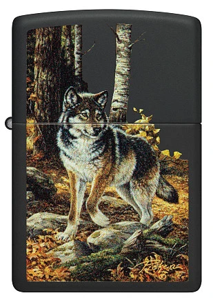 Зажигалка ZIPPO Linda Picken с покрытием Black Matte, латунь/сталь, черная, матовая, 38x13x57 мм