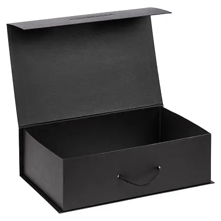 Подарочная коробка, размер 38,5*26*10,5 см, Solution Prestige Big Case Soft с магнитным клапаном и ручкой , с EVA ложементом 36,8*25,1*4 см под индивидуальную вырубку  , черная,