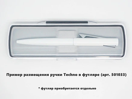 Ручка шариковая, пластиковая, металлическая, белая/серебристая, Techno Requis