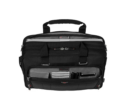 Портфель для ноутбука 16'' WENGER, черный, полиэстер / ПВХ, 41 x 15 x 34 см, 12 л