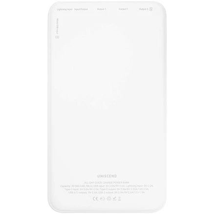 Аккумулятор Uniscend All Day Compact PD 20000 мAч, белый