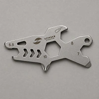 Мини-мультитул карманный Stinger, 60 x 31 мм, 5 функций, акула, нержавеющая сталь, серебристый, в блистере
