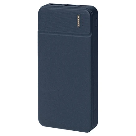 Универсальный аккумулятор Flash 10 (10000 мАч) с подсветкой и soft touch,синий,13,7х6,87х1,55 мм