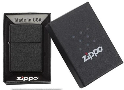 Зажигалка ZIPPO Classic с покрытием Black Crackle™, латунь/сталь, чёрная, матовая, 38x13x57 мм