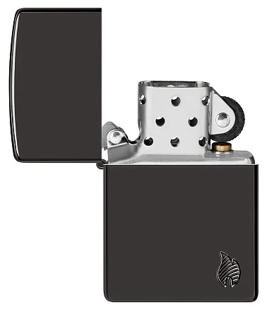 Зажигалка ZIPPO Armor® Flame c покрытием High Polish Black, латунь/сталь, черная, 38x13x57 мм