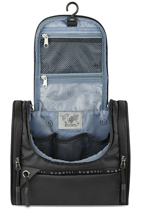 Несессер BUGATTI Blanc Delight, чёрный, нейлон RPET600D/тарпаулин/полиэстер, 24,5х12х22,5 см, 5 л