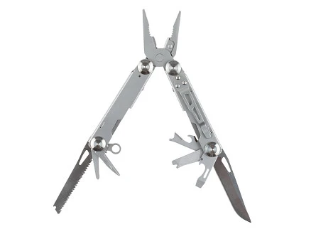 Мультитул Stinger, 105x45 мм, 12 функций, сталь, серебристый, в комплекте нейлоновый чехол