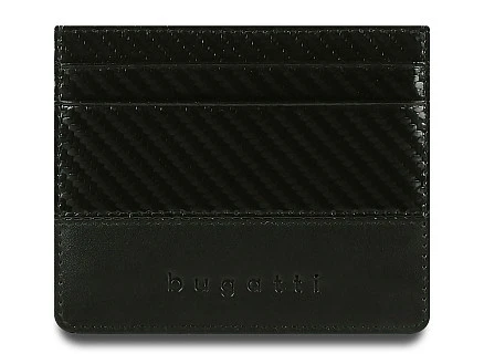 Портмоне для кредитных карт BUGATTI КОМЕТА | COMET, с защитой данных RFID, черное, натуральная воловья кожа, 10,2х0,2х8,2 см