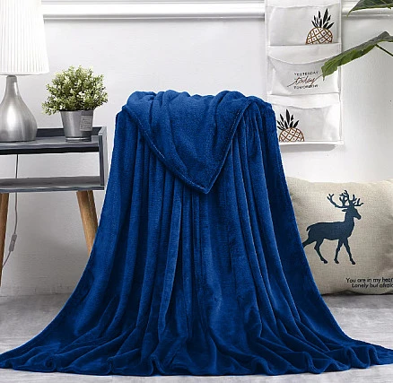 Плед мягкий флисовый Super Soft  Comfort Travel, 125*170 см, синий