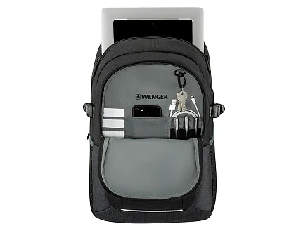 Рюкзак WENGER Ryde 16, черный, полиэстер, 32 x 21 x 47 см, 26 л