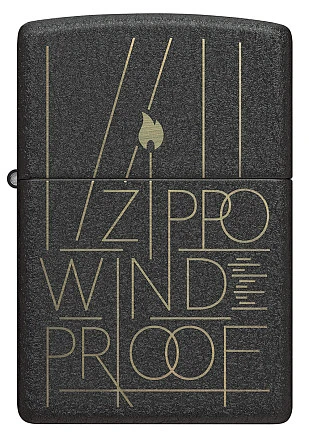 Зажигалка ZIPPO Line Art с покрытием Black Crackle™, латунь/сталь, чёрная, матовая, 38x13x57 мм