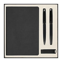 Набор подарочный Solution Prestige Quardo ( ежедневник, флешка, шариковая ручка, ручка роллер), черный