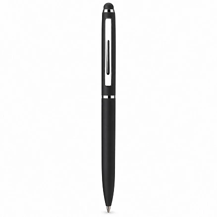 Ручка металлическая шариковая Глори Софт soft-touch, черный