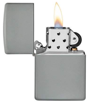 Зажигалка ZIPPO Classic с покрытием Flat Grey, латунь/сталь, серая, глянцевая, 38x13x57 мм