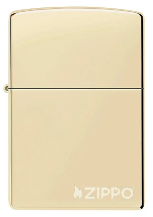 Зажигалка ZIPPO Logo с покрытием Champagne, латунь/сталь, золотистая, глянцевая, 38x13x57 мм