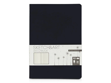 Скетчбук Sketch & Art в мягком переплете 147х210 мм, 32 л. бежевой бумаги 100 г/м2, черный