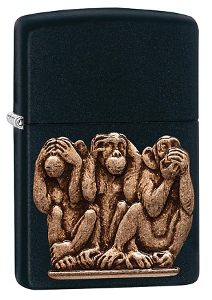 Зажигалка ZIPPO Classic с покрытием Black Matte, латунь/сталь, чёрная, матовая, 38x13x57 мм