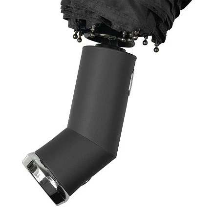 Зонт складной автоматический, Forest Lotus Flashlight, диаметр 100 см, радиус 23 дюйма, 9 панелей, в подарочной коробке,  черный