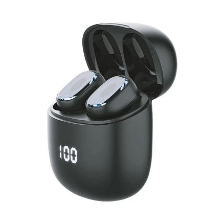 Беспроводные наушники с микрофоном Air Buds Pro, TWS, BT 5.3, LED, 300 мАч, черный, Deppa
