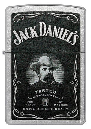 Зажигалка ZIPPO Jack Daniels® с покрытием Street Chrome, латунь/сталь, серебристая, 38x13x57 мм
