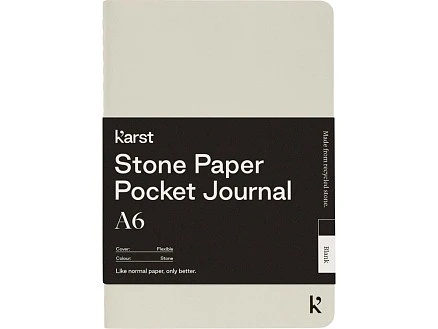 Карманная записная книжка-блокнот с мягкой обложкой Karst® формата A6, листы без линования, бежевый