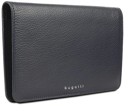 Кошелёк женский BUGATTI Lady Top, тёмно-синий, натуральная воловья кожа, 19,5х2х11,2 см