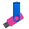Флеш накопитель USB 2.0 Twister Сolor Mix 16GB, пластик Софт Тач/металл, розовый/синий_РОЗОВЫЙ 9