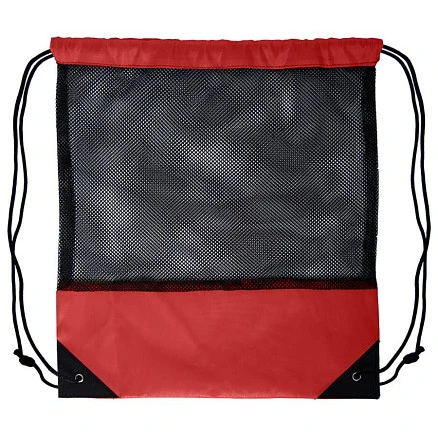 Рюкзак мешок с укреплёнными уголками Mesh, красный, 35*41 см, полиэстер 210D