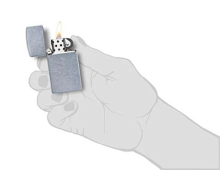 Зажигалка ZIPPO Slim® с покрытием Street Chrome™, латунь/сталь, серебристая, матовая, 29x10x60 мм