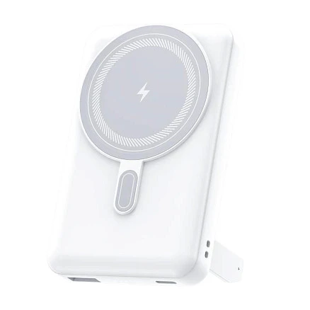 Магнитный внешний аккумулятор Axion с беспроводной зарядкой (15W), 10000 Mah, белый
