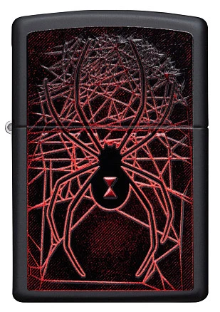 Зажигалка ZIPPO Spider Design с покрытием Black Matte, латунь/сталь, чёрная, матовая, 38x13x57 мм