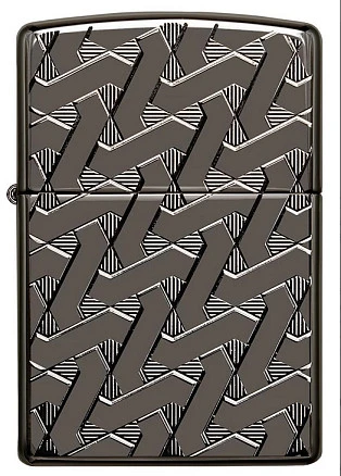 Зажигалка ZIPPO Armor™ с покрытием High Polish Black Ice®, латунь/сталь, чёрная, 38x13x57 мм