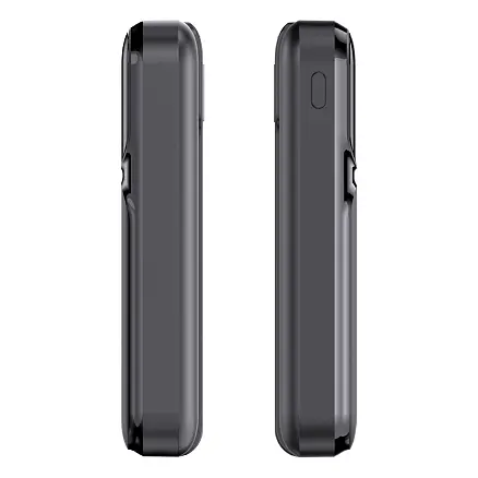 Внешний аккумулятор (powerbank) «Lumen», софт тач, 10 000 mAH, с тремя зарядными шнурами, 22,5W super fast charge, Power Delivery (PD) 20W (dfnn), QC3.0, черный