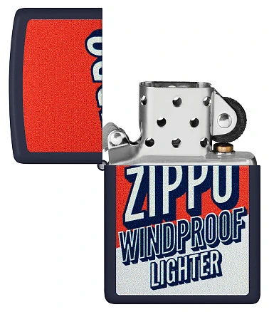Зажигалка ZIPPO Color Block Design с покрытием Navy Matte, латунь/сталь, синяя, 38x13x57 мм