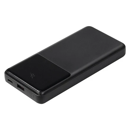Внешний аккумулятор (powerbank)  «Stream 10»,  10 000 mAH, с двумя зарядными шнурами,  22,5W (Ватт)  super fast charge, Power Delivery (PD) 25.5W (dfnn),  c цифровым дисплеем для контроля заряда, черный