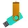 Флеш накопитель USB 2.0 Twister Сolor Mix 16GB, пластик Софт Тач/металл, бирюзовый/золотистый_БИРЮЗОВЫЙ 1