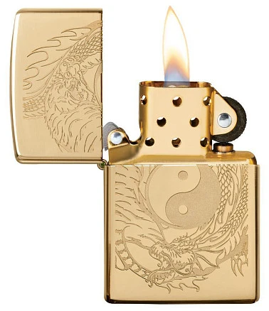 Зажигалка ZIPPO Classic с покрытием High Polish Brass, латунь/сталь, золотистая, 38x13x57 мм