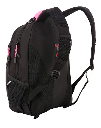 Рюкзак SWISSGEAR, черный/фуксия, фьюжн/2 мм рипстоп, 32x15x46 см, 22 л