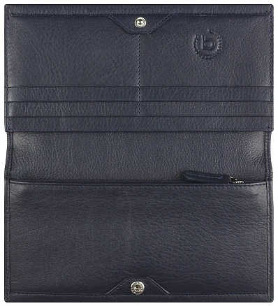 Кошелёк женский BUGATTI Lady Top, тёмно-синий, натуральная воловья кожа, 19,5х2х10 см