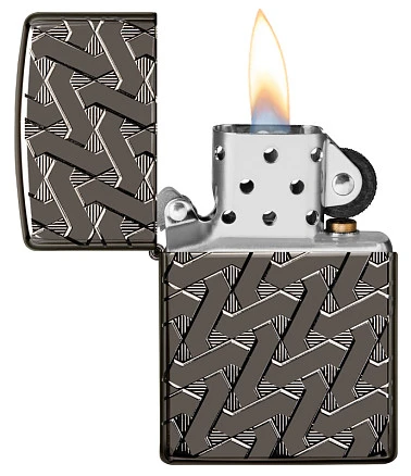Зажигалка ZIPPO Armor™ с покрытием High Polish Black Ice®, латунь/сталь, чёрная, 38x13x57 мм